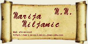 Marija Miljanić vizit kartica